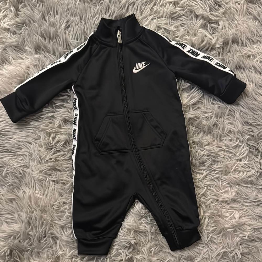 Nike Black Footies One Piece with Ribbed Cuffs